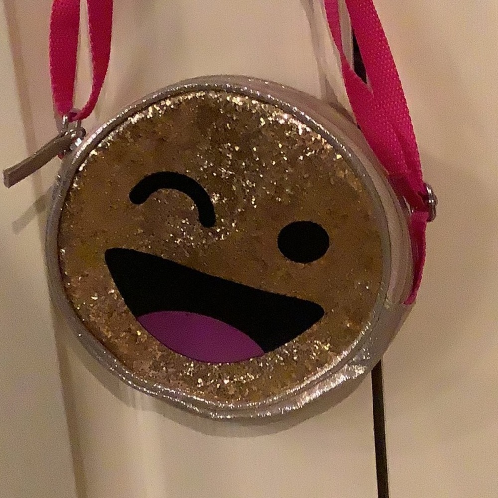 EMOJI Gold Glittery Small Shoulder Pocketbook